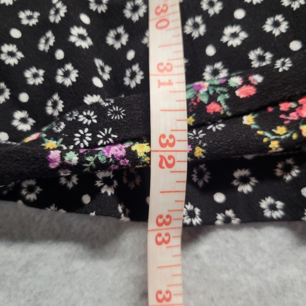 Free People Wonderland Mixed Floral Button Front Mini Dress Black Long Sleeve XS - Picture 6 of 11